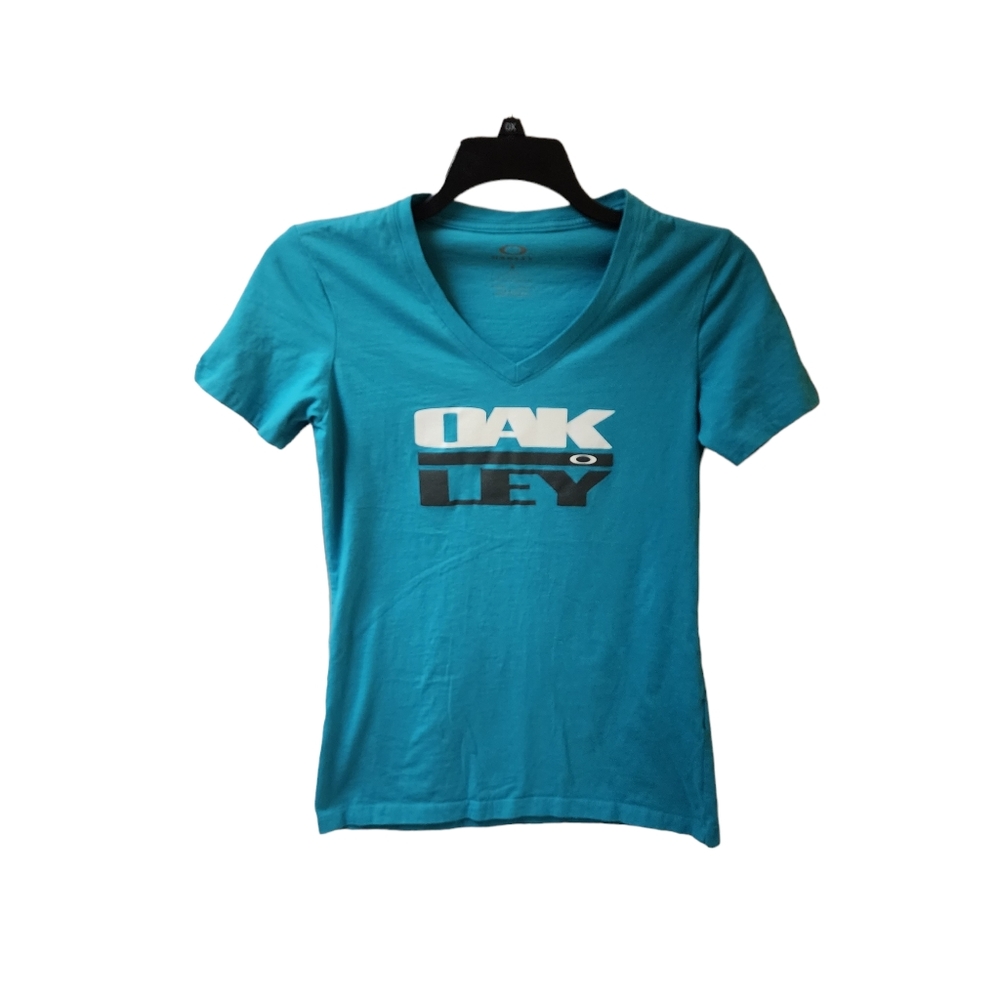 Oakley Blue-Green Vneck Top Size Xs